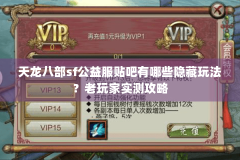 天龙八部sf公益服贴吧有哪些隐藏玩法？老玩家实测攻略
