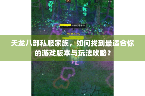 天龙八部私服家族，如何找到最适合你的游戏版本与玩法攻略？