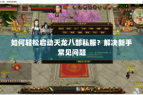 如何轻松启动天龙八部私服？解决新手常见问题