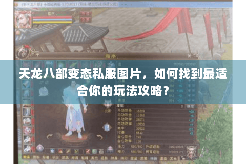 天龙八部变态私服图片，如何找到最适合你的玩法攻略？
