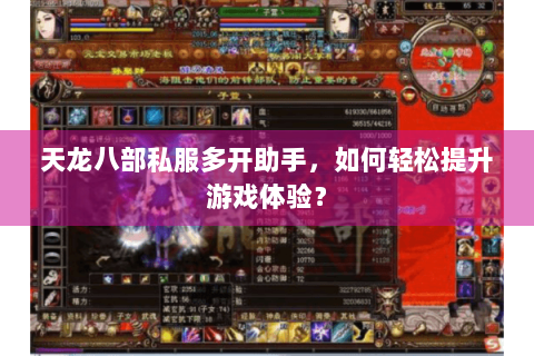 天龙八部私服多开助手，如何轻松提升游戏体验？